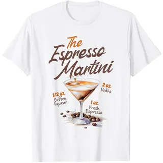 Trinkparty, Cocktailliebhaber, Espresso Martini, Social Club T-Shirt, Herren, Weiß, 3XL