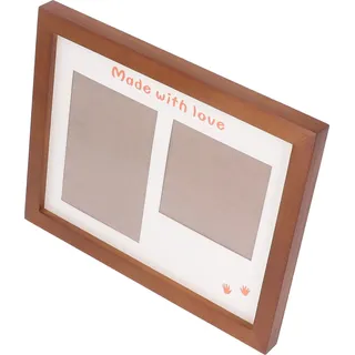 Baby-Handabdruck-Fußabdruck-Maker-Set, Fotorahmen, schwarze Tinte, Andenken, Neugeborenen-Abdruck-Set, braun
