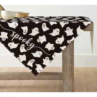 Artoid Mode Geist Spooky Halloween Tischdecke, Saisonale Tischwäsche Küche Tisch Dekoration Drinnen Urlaub Party Dekor 85x85 cm