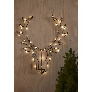 Star Trading LED-Design-Rentierkopf "Cupid", schwarzes Metall - Schwarz