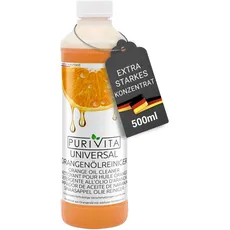 PURIVITA - Orangenölreiniger Konzentrat 500 ml - Hochergiebiger umweltfreundlicher Universalreiniger, Vegan - Orangenreiniger Konzentrat mit Frischeduft