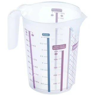 Zenker Sweet Sensation Messbecher 1000ml – Präzises Dosieren mit Vierfach-Skalierung, Hitzebeständigkeit: +100 °C, Spülmaschinengeeignet, Designed in Germany, Bunt
