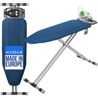 Kadax Klappbares Bügelbrett mit Bügeleisenablage und Kabelhalterung, 120x42 cm