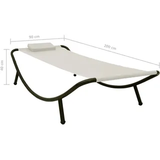 vidaXL 200 x 90 x 135 cm Beige/Weiß