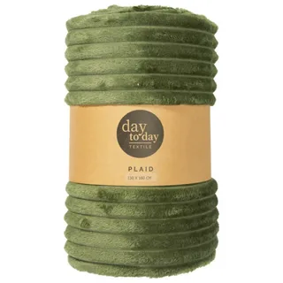 Home Styling Collection Flanelldecke 160/130 cm , Grün , Textil , 160x130 cm , Heimtextilien, Wohntextilien, Decken, Kuscheldecken