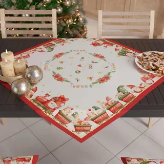 PETTI Artigiani Italiani – Weihnachts-Tafelaufsatz, Weihnachts-Tafelaufsatz für den Küchentisch, 90 x 90 cm, Tischläufer, Zwergen-Tafelaufsatz, 100 % Made in Italy