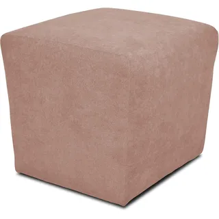DOMO. collection Polsterhocker Bob, Sitzhocker, Sitzwürfel, Fußhocker, 46 x 46 x 43 cm (BxTxH), Webstoff in rosa