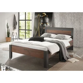Home Affaire »BROOKLYN Bett im Industrial Design, Bettgestell, Bettrahmen« Kopfteil in dekorativer Rahmenoptik, Liegefläche 140 x 200 cm,