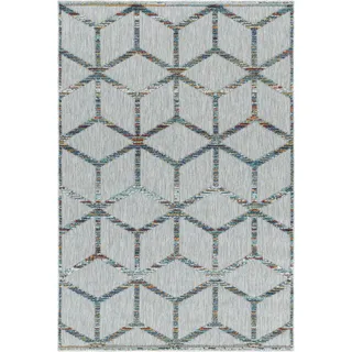 Teppium Outdoor Teppich Wetterfest für Terasse Balkon Küche Teppich Wasserfest Aussenteppich Mehrfarbig Hoch-Tief Effekt, Grösse: 240x340 cm - Bunt