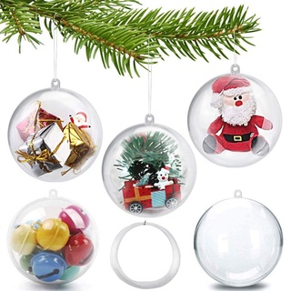 GOLRISEN 20 STK Weihnachtsbaumkugeln 8cm Durchsichtig Weihnachtskugeln Befüllen Christbaumkugeln Transparent Acrylkugeln Teilbar Plastikkugeln Befüllbare Kunststoffkugeln Weihnachts Basteln Kugeln