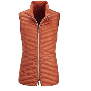 Kurzweste GOLDNER "Taillierte Daunenweste, leicht gefüttert", Damen, Gr. 52, orange (terrakotta), Obermaterial: 100% Polyamid PA., Modisch, Westen Kurzweste, Mit taillenformenden Steppmuster