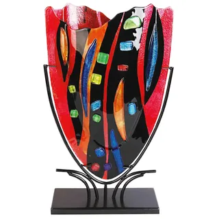 DEPICE Pokal Glas Vase Mosaik, 47 cm