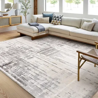 Tinyboy-hbq Teppiche Modern Designer für Wohnzimmer Kurzflor Teppich für Wohnzimmer Schlafzimmer Grau (Grau/Beige, 160 x 200 cm)