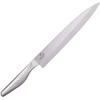 KAI Seki Magoroku Shoso Yanagiba 24,0 cm Klingenlänge - 5CR15MoV Edelstahl 56 (±1) HRC - konvexer Anschliff - 18-8 Edelstahl Griff mit Rautenmuster - Fischmesser - Made in Japan