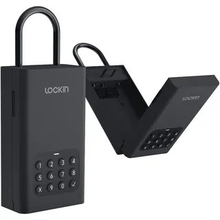lockin Lock Box Upgrade Wireless Smart Lockbox für Hausschlüssel Outdoor Wandmontage Tür Hängende Elektronische Schlüsselbox App Digital Bluetooth Schlüssel Safe Fernzugriff Pin Code für Airbnb Hosts,