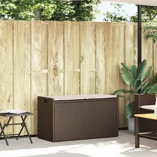 vidaXL Outdoor-Sitzbank mit Stauraum und Kissen Braun 100 cm - Braun