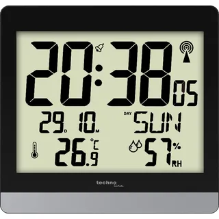 Technoline WS 8014, Wand, Digitale Uhr, Rechteck, Schwarz, Silber, AA, 200 mm - Schwarz, Silber