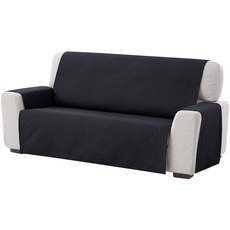 Textil-home Sesselschoner Sofaüberwurf Adele, 4 Sitzer - Reversibel gepolsterter Sofaschutz. Farbe schwarz