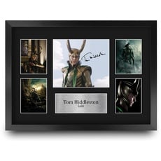 HWC Trading FR A3 Tom Hiddleston Loki Avengers Geschenke Gedruckt, Signiert Autogramm Bild Display Für Film-Erinnerungsstücke-Fans - A3 Eingerahmt