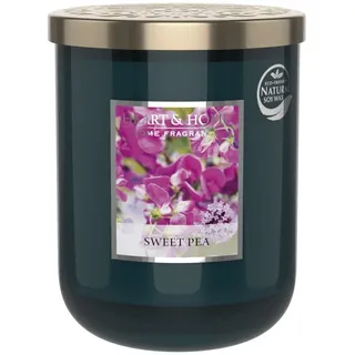 HEART & HOME - Duftkerze auf Basis von natürlichem Sojawachs für Zuhause - Großes Glas Dufterbse - Brenndauer 75h - Geschenk, Dekoration und Duft für Zuhause - Glas