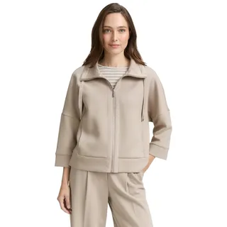 Tom Tailor Damen 1047715 Boxy Fit Scuba Sweatjacke, 32208 - Soft Taupe Grey, XXL EU