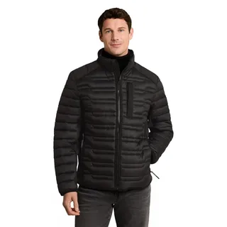 TOM TAILOR Herren Lightweight Hybrid Steppjacke mit Stehkragen - Schwarz