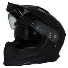 protectWEAR Crosshelm Endurohelm Motorradhelm mit integrierter Sonnenblende und Visier V331-SM-XS, Schwarz