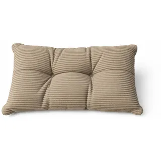 POKAR Stuhlkissen Rückenkissen 70x40x10 cm Loungekissen aus Cord | Rückenlehne Outdoor für Gartenstuhl und Rattanmöbel | Rückenpolster für Gartenmöbel | Öko Tex Zertifiziert | Made in EU | Beige