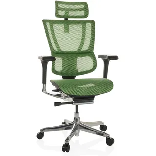 hjh OFFICE Bürostuhl ergonomisch ERGOHUMAN Slim GEN2 Originales Design, 24h Einsatz, Drehstuhl mit Flexibler Lordosenstütze, Netz Grün