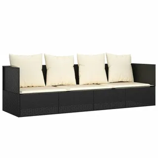vidaXL Outdoor-Loungebett 203 x 58 x 35 cm Schwarz