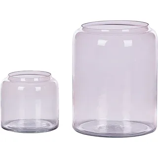 Beliani Dekovase Glas 20/11 cm Pastellrosa