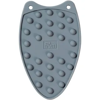 Prym 611909 Bügeleisen-Ablage MINI – Hitzebeständige Silikon-Ablage mit Noppen, 15x10 cm – Rutschfester Untersetzer für Mini-Dampfbügeleisen – kompakt & flexibel, Farbe: Grau