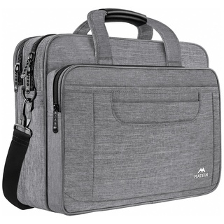 MATEIN Laptoptasche 15,6 Zoll, Laptop Tasche Business Aktentasche Herren Notebook Tasche Computer Tasche Multifunktionale Business Schulter Tasche für Männer Frauen Umhänge Tasche, Grau