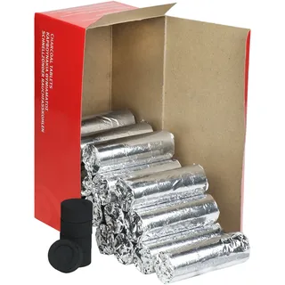 NKlaus 240 Stück Räucherkohle Ø 27mm schnellzündend 40 Rollen Set 40163