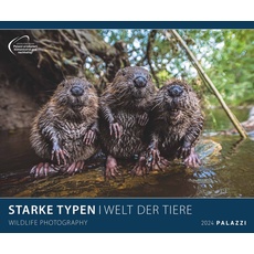 PALAZZI Starke Typen Posterkalender 2024, im Format 60 x 50 cm, Monatskalender zum aufhängen, Kalender mit Bilder majestätischer Tiere: Wildlife Photography