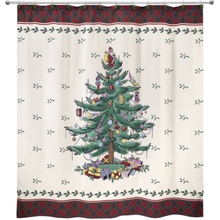 Avanti Linens Tartan Spode Weihnachtsbaum-Kollektion mit Tartanmuster, Mehrfarbig, Shower Curtain