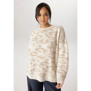 aniston plus Strickpullover im Animal Dessin Beige 44