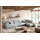 Sofa MADELINE Wohnlandschaft U-Form Cord hellblau Longchair links
