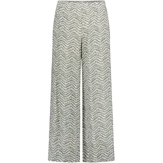 Palazzohose CARTOON "Palazzo-Hose mit Bindegürtel", Damen, Gr. 40, EURO, bunt (cream, khaki), Obermaterial: 100% Viskose CV., Hosen Palazzohose