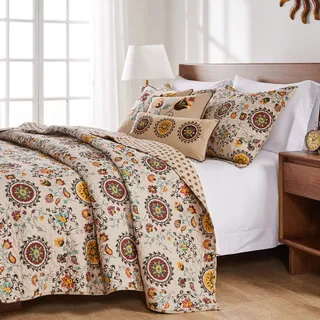 Greenland Home Andorra Quilt Set, 4-Piece Twin, Multi