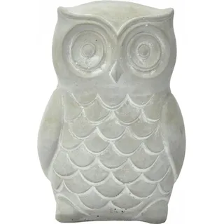 Gartenfigur Eule aus Beton M - Grau