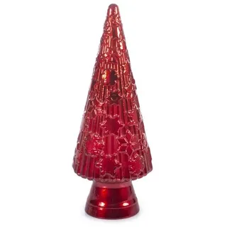 H&H Weihnachtsbaum Aus Recyceltem Glas Rot 34 Cm