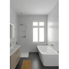 RIHO Adore B2W Badewanne, optional mit Riho Fall, 180x86x57cm, 226 Liter, B08600, Ausführung: mit Riho Fall