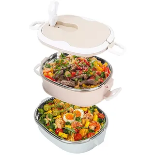 Thermo Lunchbox, 304 Edelstahl-Lunchbox, Thermo Essensbehälter Mehrschichtige Lebensmittelbehälter mit Wärmedämmung, Thermo Speisebehälter für Kinder Erwachsene Camping Picknick Reisen (2 Layer)