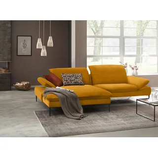 W.Schillig Ecksofa »enjoy&MORE, Designsofa, elegant und bequem, L-Form« Sitztiefenverstellung, Füße schwarz pulverbeschichtet, Breite 294 cm, gelb