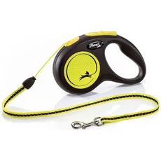 Flexi Aufrollbare Hundeleine Medium Neon (Hund, Allgemein), Halsband + Leine