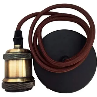 Set aus Lampenfassung, Kabel und Blume in raffiniertem Braun, ideal für Wärme und Komfort in Ihrem Zuhause. Perfekt für stilvolle und elegante Beleuchtung.