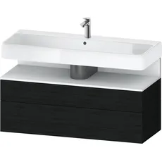 Duravit Qatego Waschtischunterbau, 1 Auszug und 1 Schublade, 1190x470x590mm, Nische Weiß Matt, QA4396018, Farbe: Eiche Schwarz