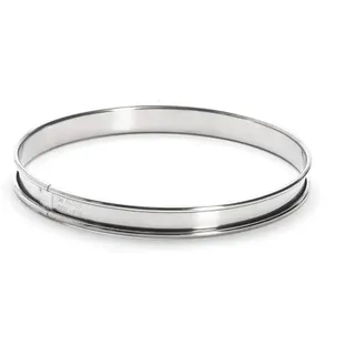 de Buyer - Runder Tortenring aus Edelstahl mit gerolltem Rand - Durchmesser 18 cm, Höhe 2 cm - 3091.18N, Silber