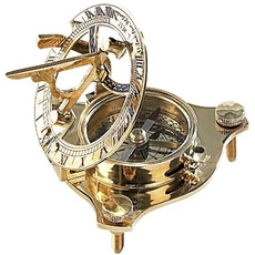 St. Leonhard Sonnenuhr Armbanduhr: Messing-Sonnenuhr Traveller mit Kompass (Taschensonnenuhr mit Kompass, Nostalgie Sonnenuhren, Armbanduhren)